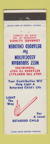 Matchbook Cover - West Suburban Association for Retarded Children Lombard IL