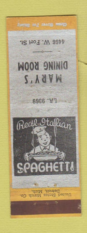 Matchbook Cover - Mary's Dining Room Italian Frankenmuth? MI