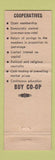 Matchbook Cover - COOP oil gas Consumers Dalton NE
