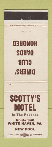 Matchbook Cover - Scotty's Motel White Haven PA