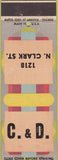 Matchbook Cover - C and D North Clark St Chicago iL