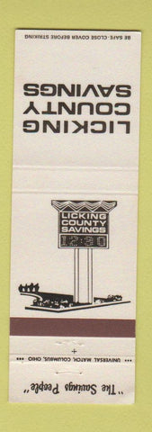 Matchbook Cover - Licking County Savings Newark Heath Utica Pataskala OH