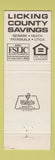 Matchbook Cover - Licking County Savings Newark Heath Utica Pataskala OH