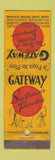 Matchbook Cover - Gateway Sporting Goods Wichita KS Kansas City MO WORN
