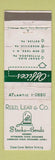 Matchbook Cover - Reed Lear Stocks Bonds Butler Meadville Pittsburgh PA WEAR