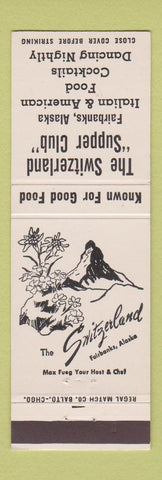 Matchbook Cover - Switzerland Supper Club Fairbanks AK Italian