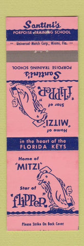 Matchbook Cover - Santini's Porpoise Training Marathon FL Flipper Dolphin TV