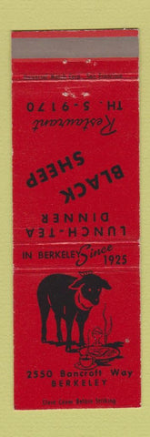 Matchbook Cover - Black Sheep Restaurant Berkeley CA