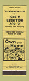 Matchbook Cover - D Guy Hollinger Bro Real Estate Insurance Hanover PA
