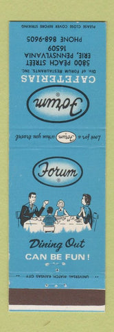 Matchbook Cover - Forum Cafeterias Erie PA