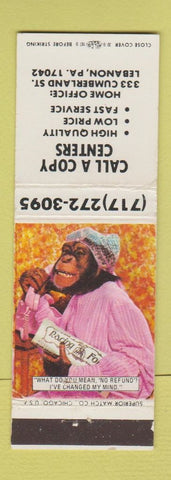 Matchbook Cover - Call a Copy Centers Lebanon PA
