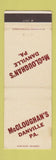 Matchbook Cover - McCloughan's Danville PA WEAR