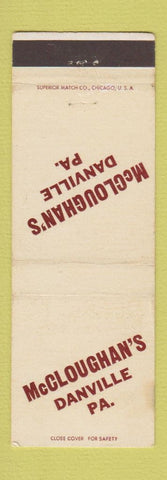 Matchbook Cover - McCloughan's Danville PA WEAR