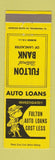 Matchbook Cover - Fulton National Bank Lancaster PA