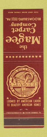 Matchbook Cover - Magee Carpet Company Bloomsburg PA