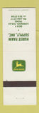 Matchbook Cover - John Deere Tractors Lorenzo TX Hurst Farm Supply
