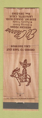 Matchbook Cover - El Charro Mexican Foods Lafayette CA