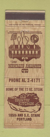Matchbook Cover - Old Country Kitchen Portland OR 72 Oz Steak WEAR