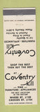 Matchbook Cover - Coventry Hill Furniture Appliances
