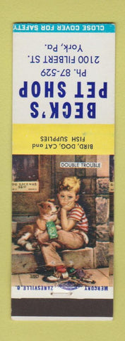 Matchbook Cover - Beck's Pet Shop York PA
