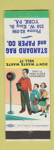 Matchbook Cover - Standard Rag and Paper York PA