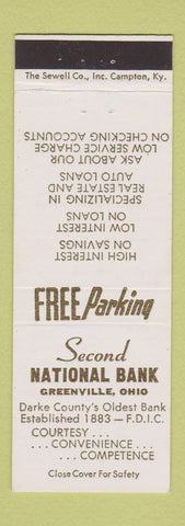 Matchbook Cover - Second National Greenville OH