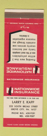 Matchbook Cover - John Mathias Monuments Hanover PA Westminster MD
