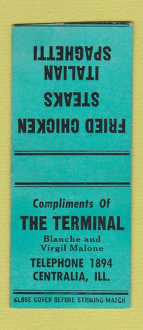 Matchbook Cover - The Terminal Centralia IL low phone # BOBTAIL