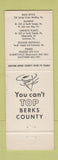 Matchbook Cover - Berks Ready Mixed Concrete Reading PA Kutztown Gilbertsville
