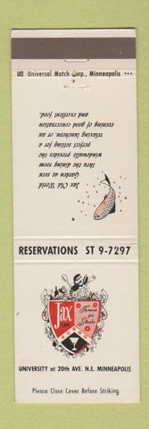 Matchbook Cover - Jax Cafe Minneapolis MN