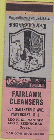 Matchbook Cover - Fairlawn Cleaners Pawtucket RI
