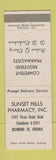 Matchbook Cover - Sunset Hills Pharmacy Drug Richmond VA