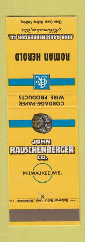 Matchbook Cover - Roman Herold John Rauschenberger Cordage Wire Milwaukee WI