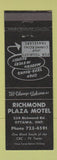 Matchbook Cover - Richmond Plaza Motel Ottawa ON