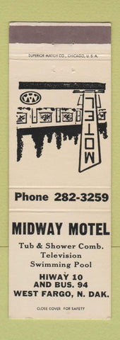 Matchbook Cover - Midway Motel West Fargo ND