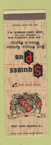 Matchbook Cover - Squares Pub West Long Branch NJ