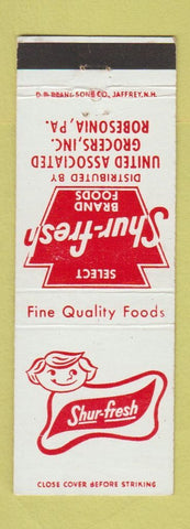 Matchbook Cover - Shur Fresh Foods Robesonia PA