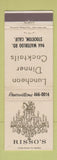 Matchbook Cover - Risso's Restaurant Stockton CA