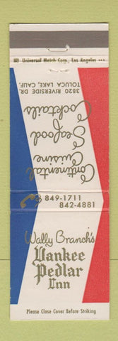 Matchbook Cover - Wally Branch's Yankee Pedlar Inn Toluca Lake CA