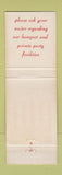 Matchbook Cover - Wally Branch's Yankee Pedlar Inn Toluca Lake CA