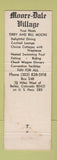 Matchbook Cover - Moore Dale Village Bailey Colorado WEAR