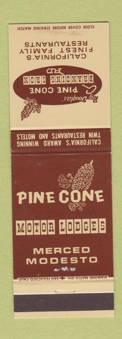 Matchbook Cover - Pine Cone Branding Iron Merced Modesto CA