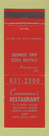 Matchbook Cover - Cusumano's Italian Restaurant Florissant MO