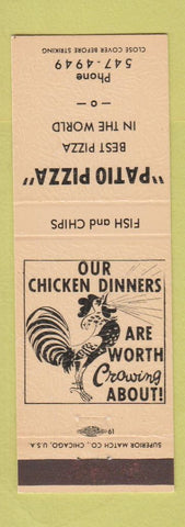 Matchbook Cover - Patio Pizza PEACH