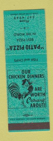 Matchbook Cover - Patio Pizza TEAL