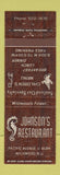 Matchbook Cover - Johnson's Restaurant Wildwood NJ seahorse