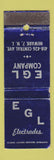Matchbook Cover - EGL Electrodes Newark NJ WEAR