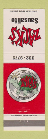 Matchbook Cover - Zack's Sausalito CA restaurant