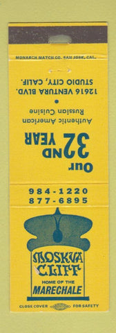 Matchbook Cover - Moskva Clift Studio City CA Russian Restaurant