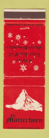 Matchbook Cover - The Matterhorn Restaurant Portland OR